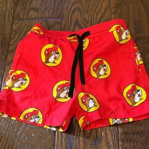 Red Cartoon Character Kids Shorts